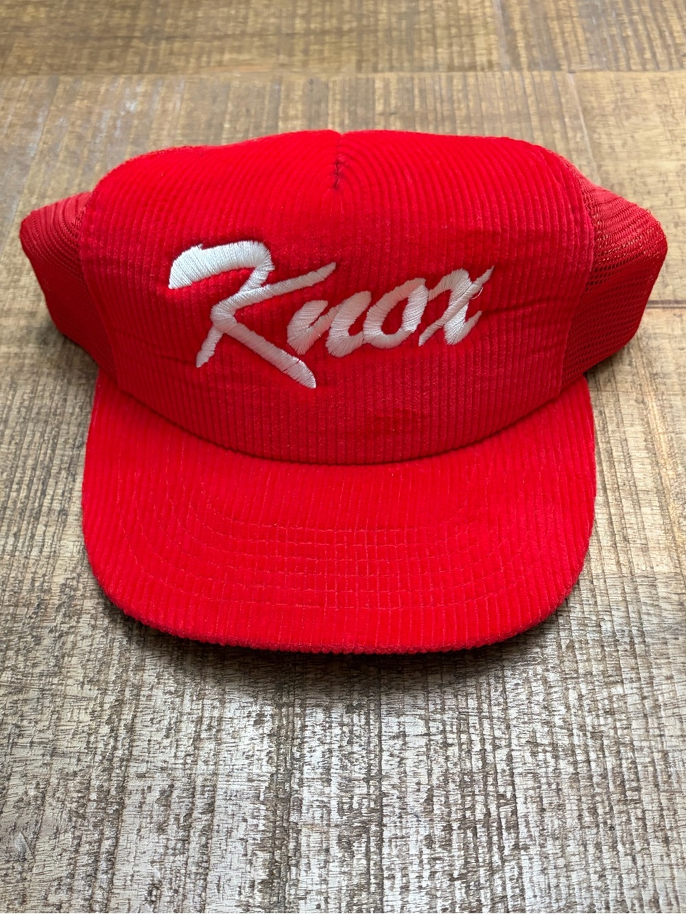 Vintage Knox Red Corduroy Trucker Hat